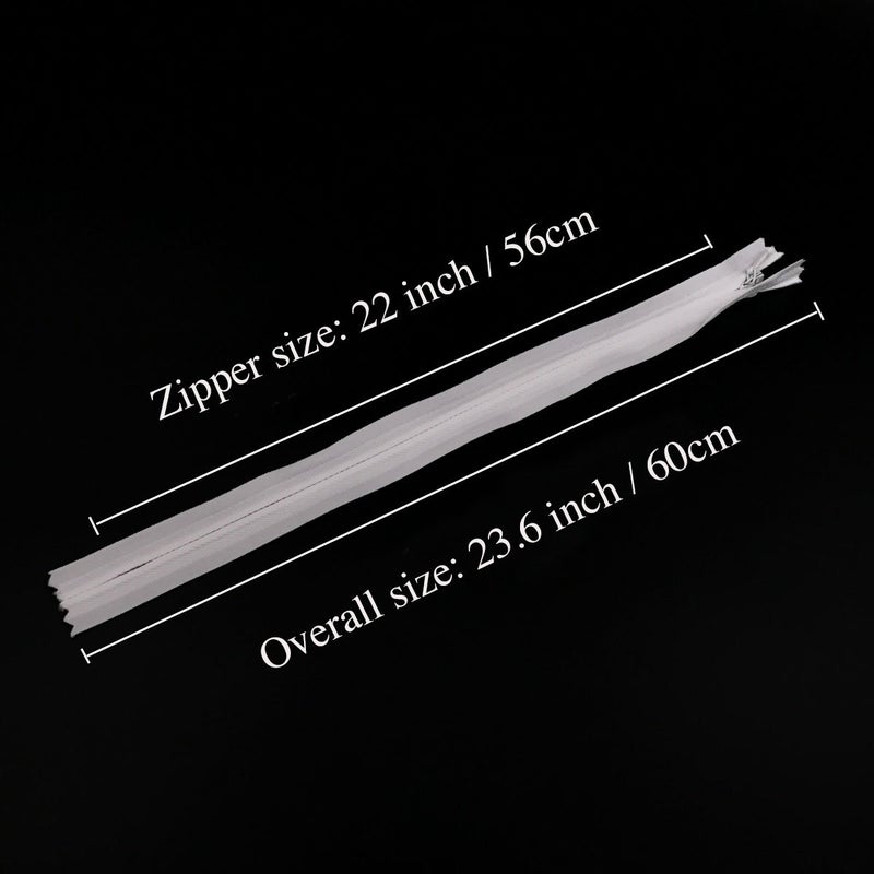 YUEDI 20PCS Nylon Invisible Zipper,Sewing for Handmade Garment/Bags/Home Textile,Tailor Sewer Crafter's Special(22 inch,White) - Image 2
